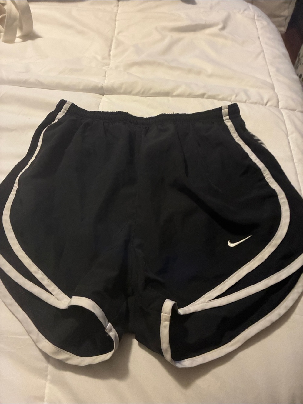 Nike Black Women's Athletic Shorts with White Trim